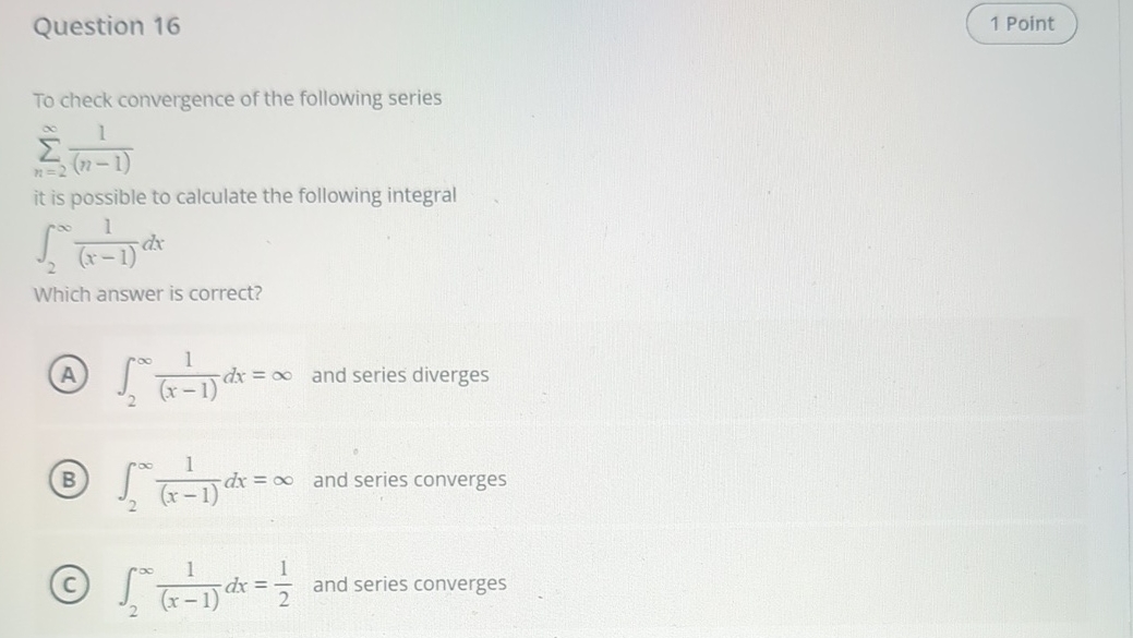 Question 1 6 To check convergence of the