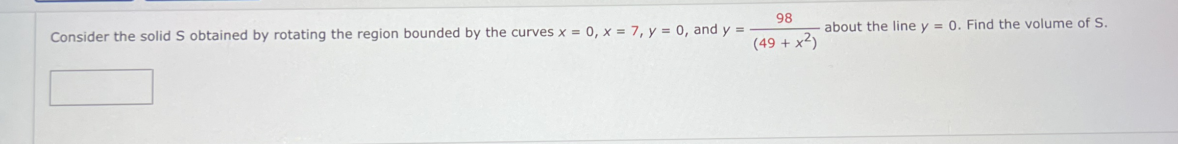Consider the solid S obtained by rotating the