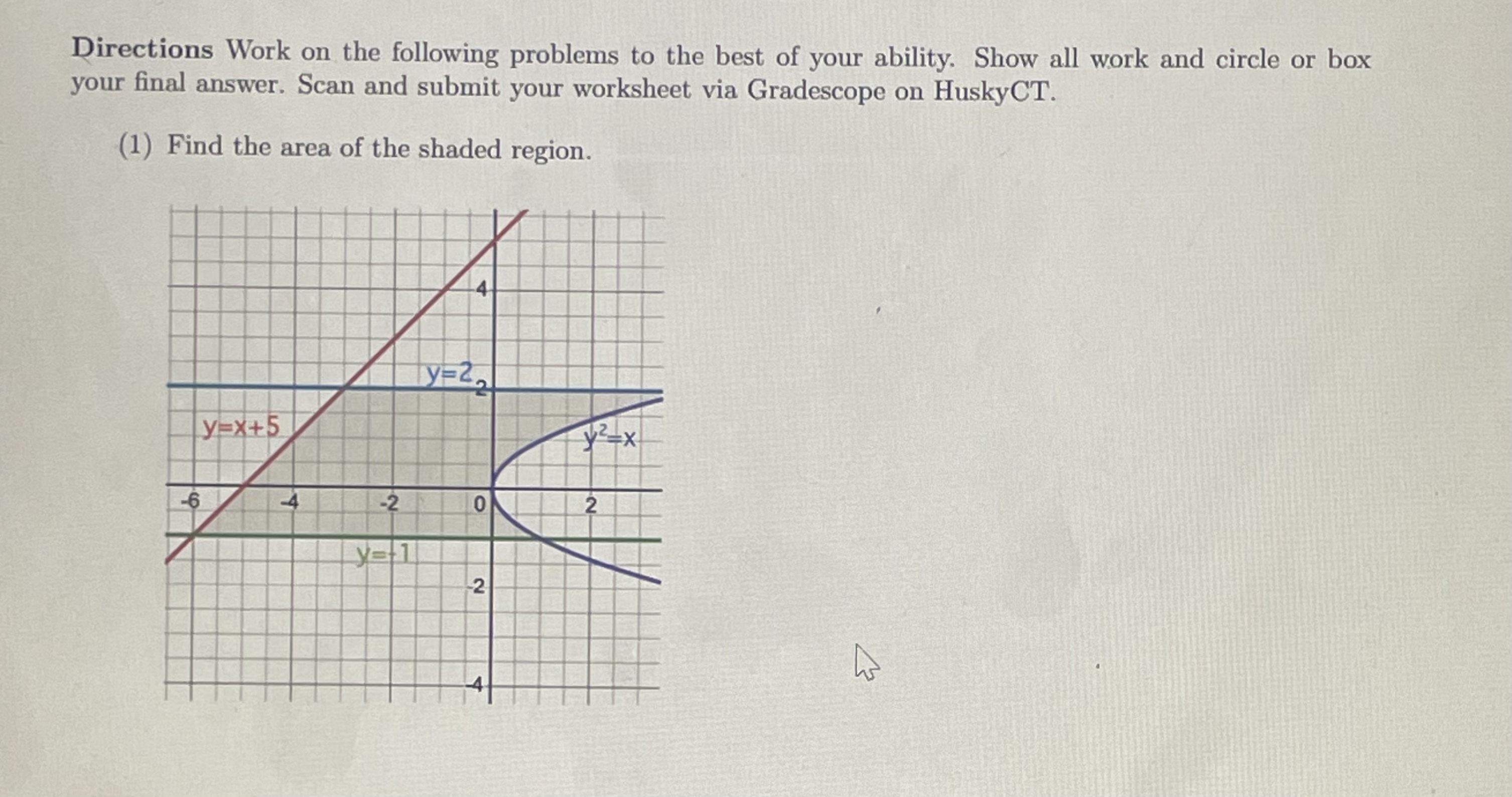 Directions Work on the following problems to the