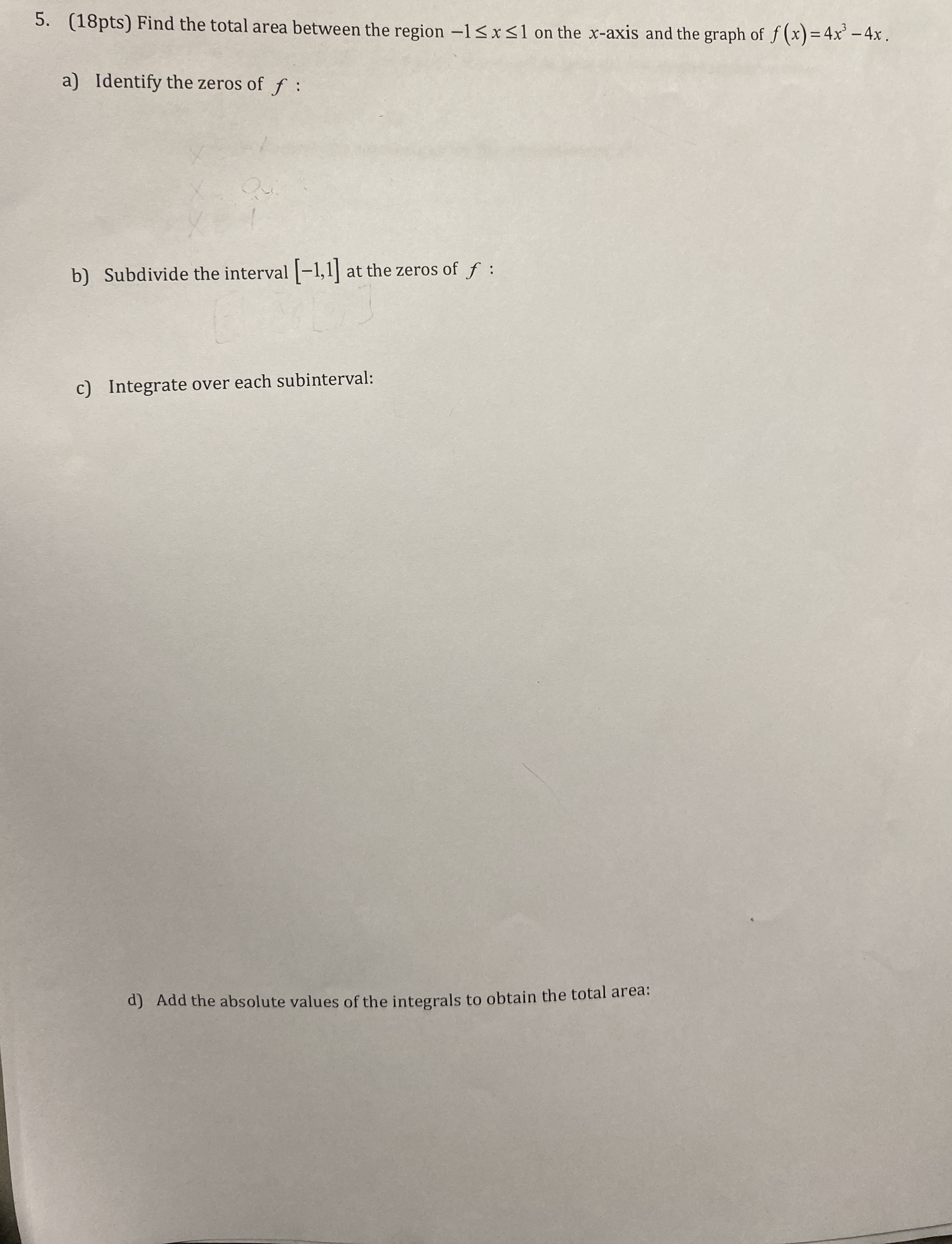 ( 1 8 pts ) Find the total area between the