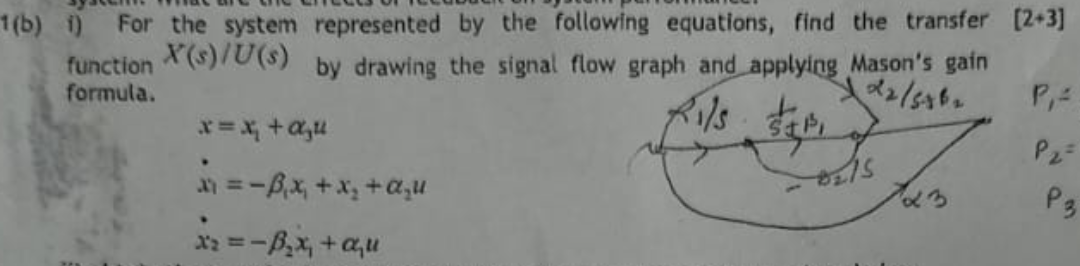 1 ( b ) i ) For the system represented by the