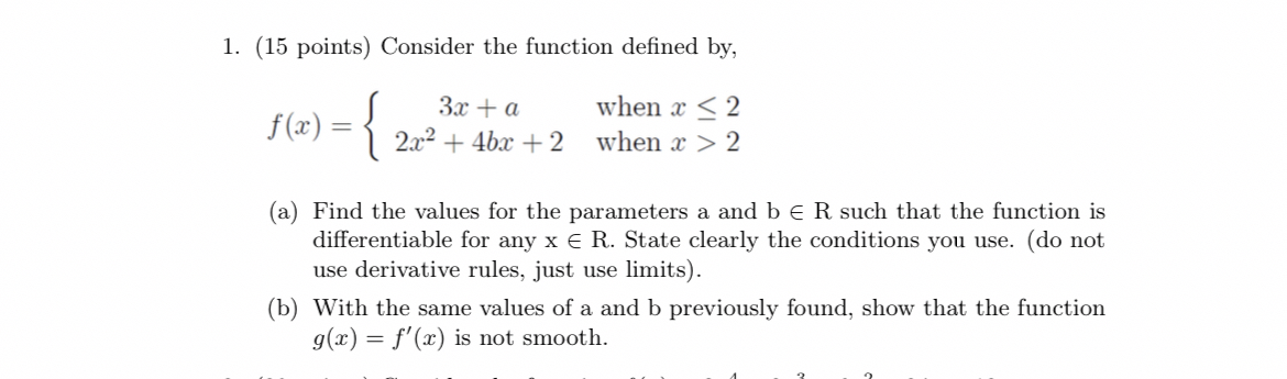 ( 1 5 points ) Consider the function defined by ,