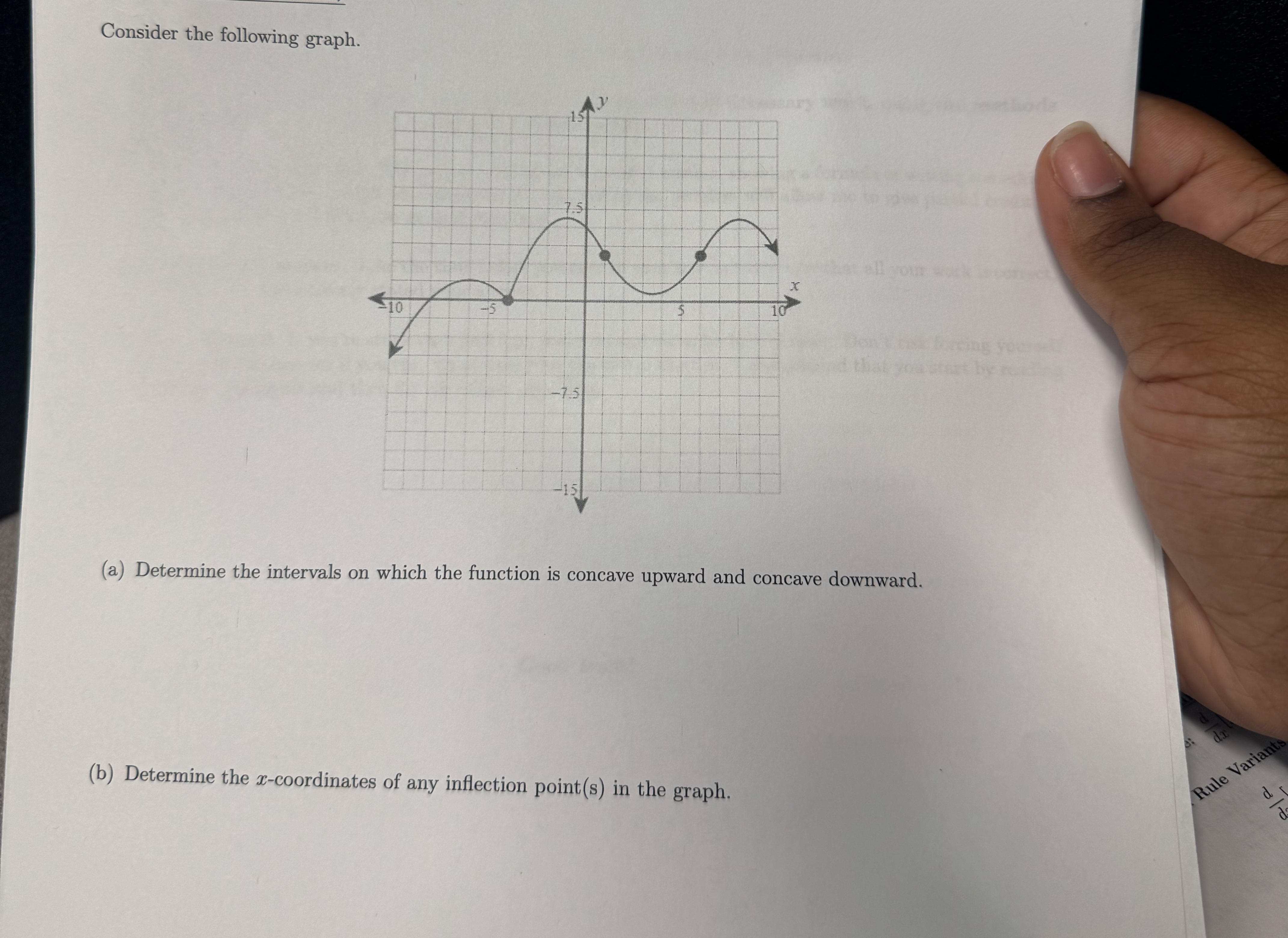 Consider the following graph. ( a ) Determine the