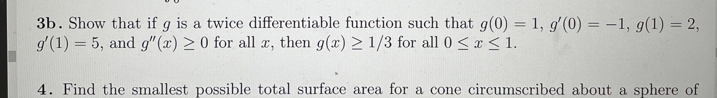 3 b . Show that if g is a twice differentiable