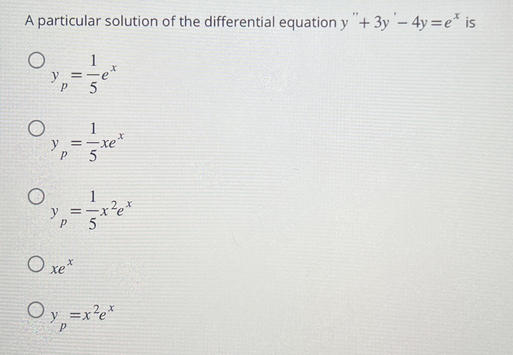 A particular solution of the differential