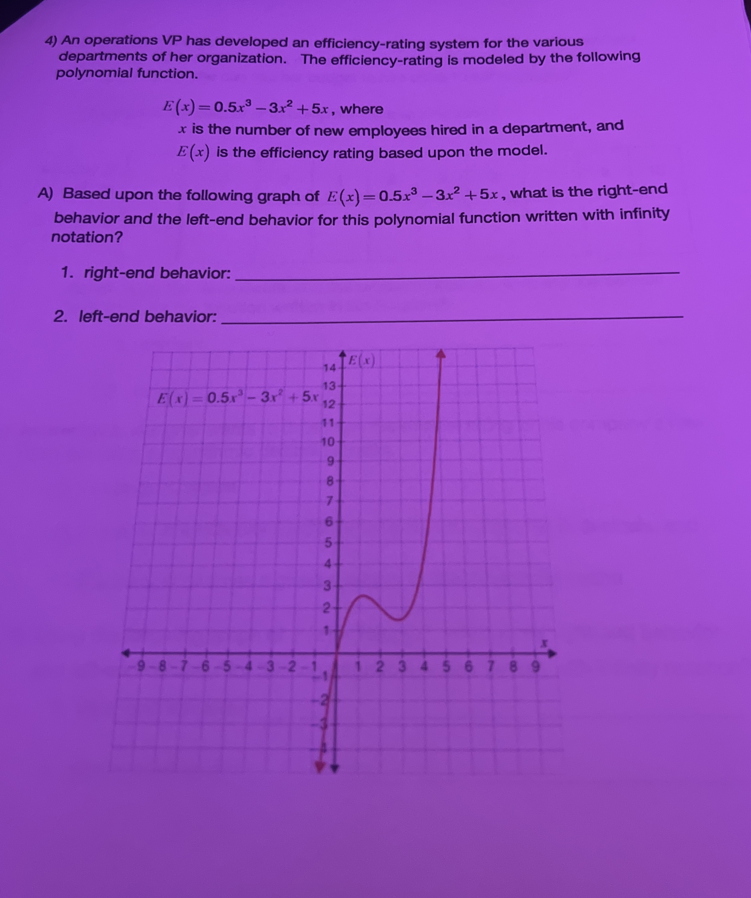 An operations VP has developed an efficiency -