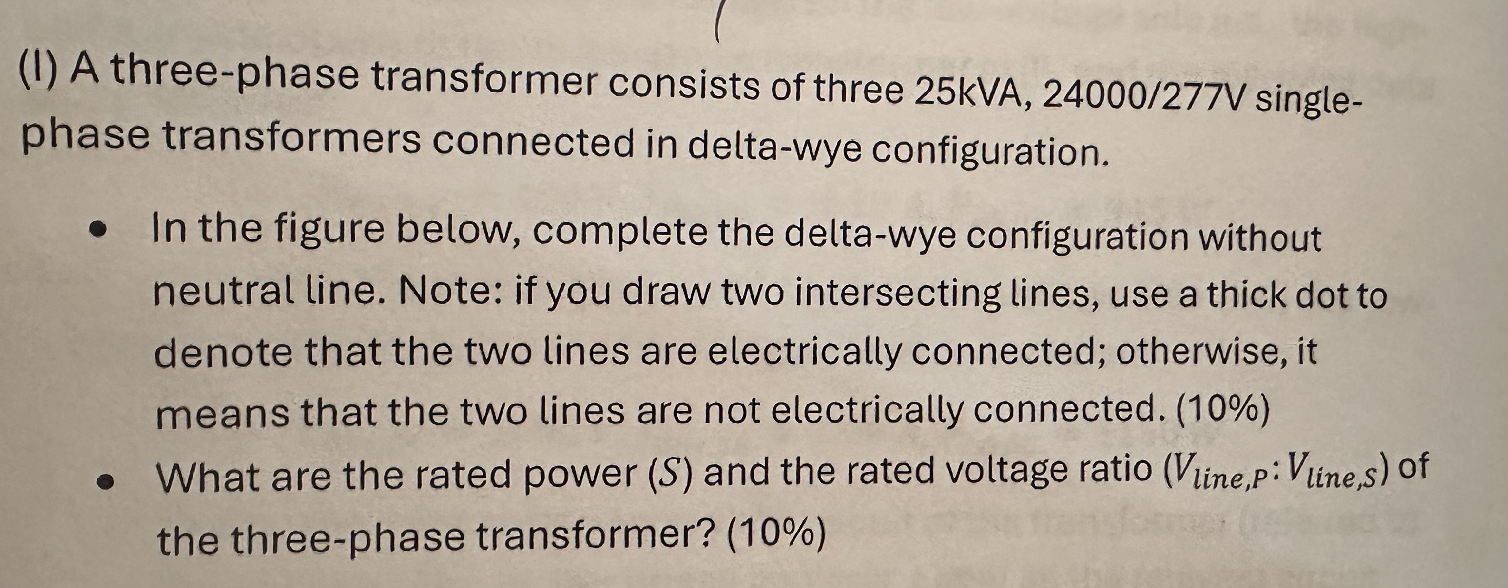( I ) A three - phase transformer consists of