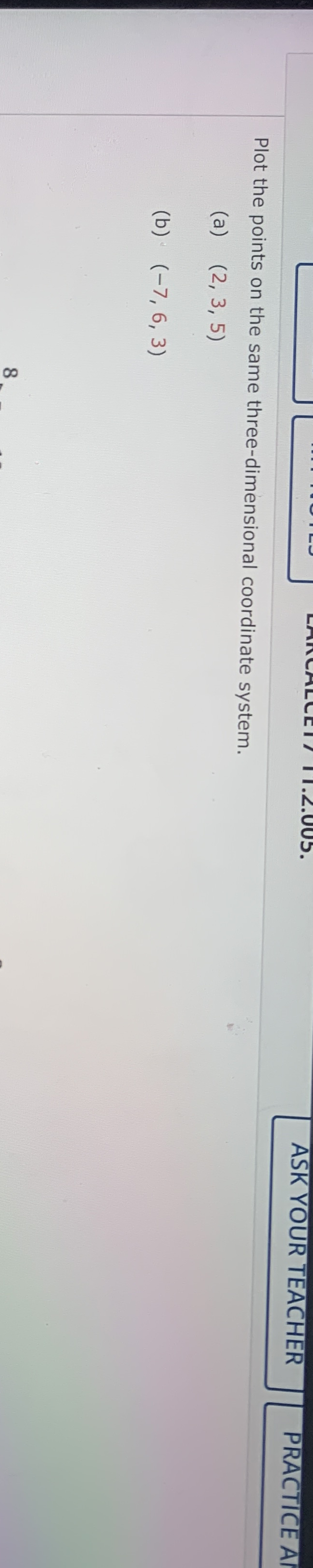 Plot the points on the same three - dimensional