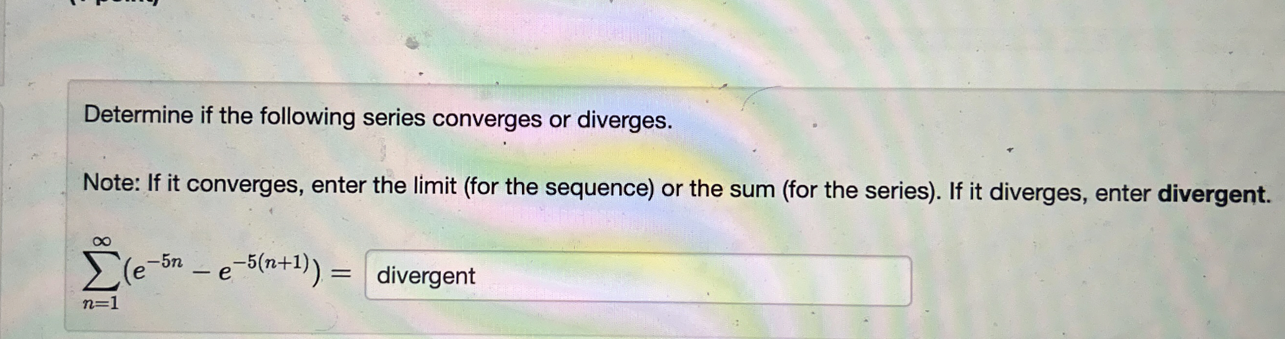 Determine if the following series converges or