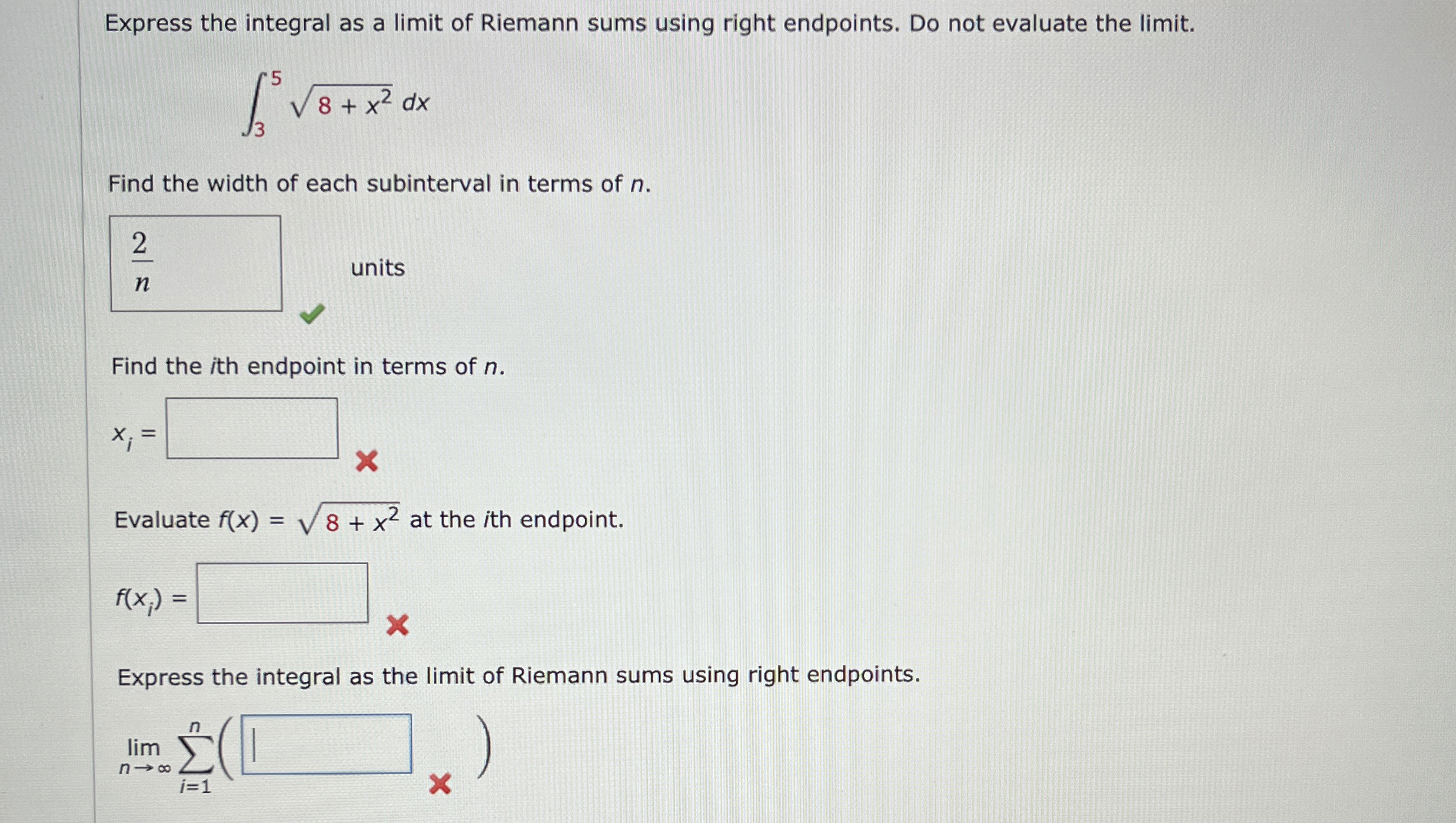 Express the integral as a limit of Riemann sums