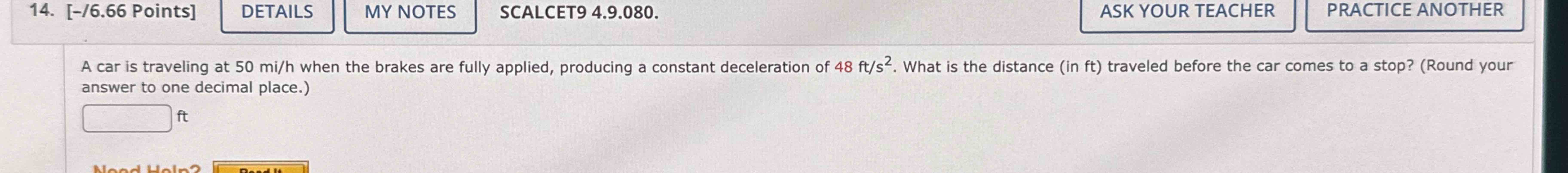 1 4 . [ - / 6 . 6 6 Points ] SCALCET 9 4 . 9 . 0