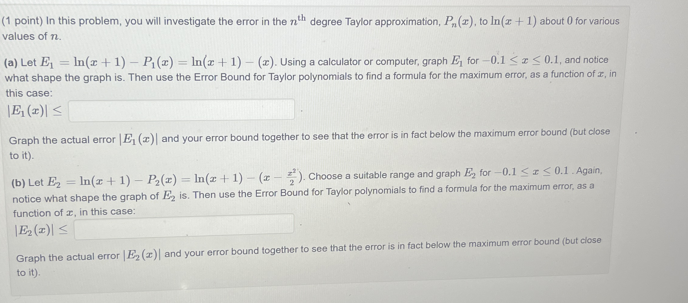 ( 1 point ) In this problem, you will investigate