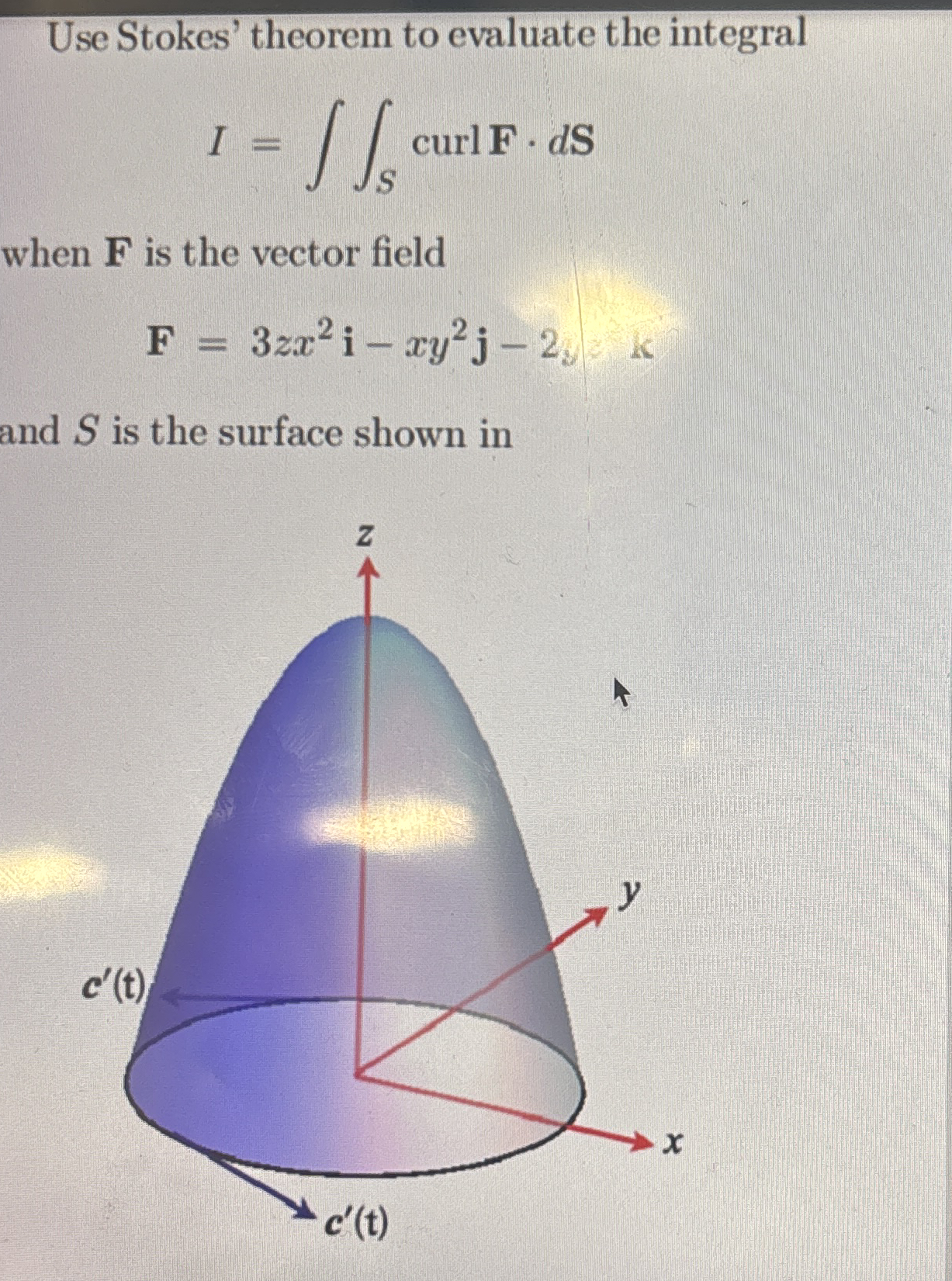 Use Stokes' theorem to evaluate the integral I =