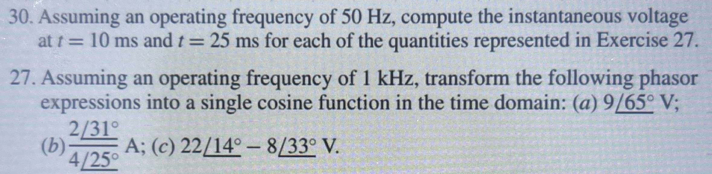 Assuming an operating frequency of 5 0 Hz ,