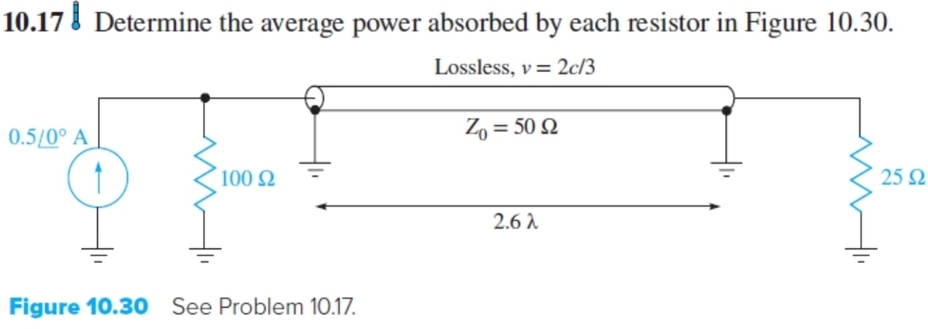 1 0 . 1 7 Determine the average power absorbed by