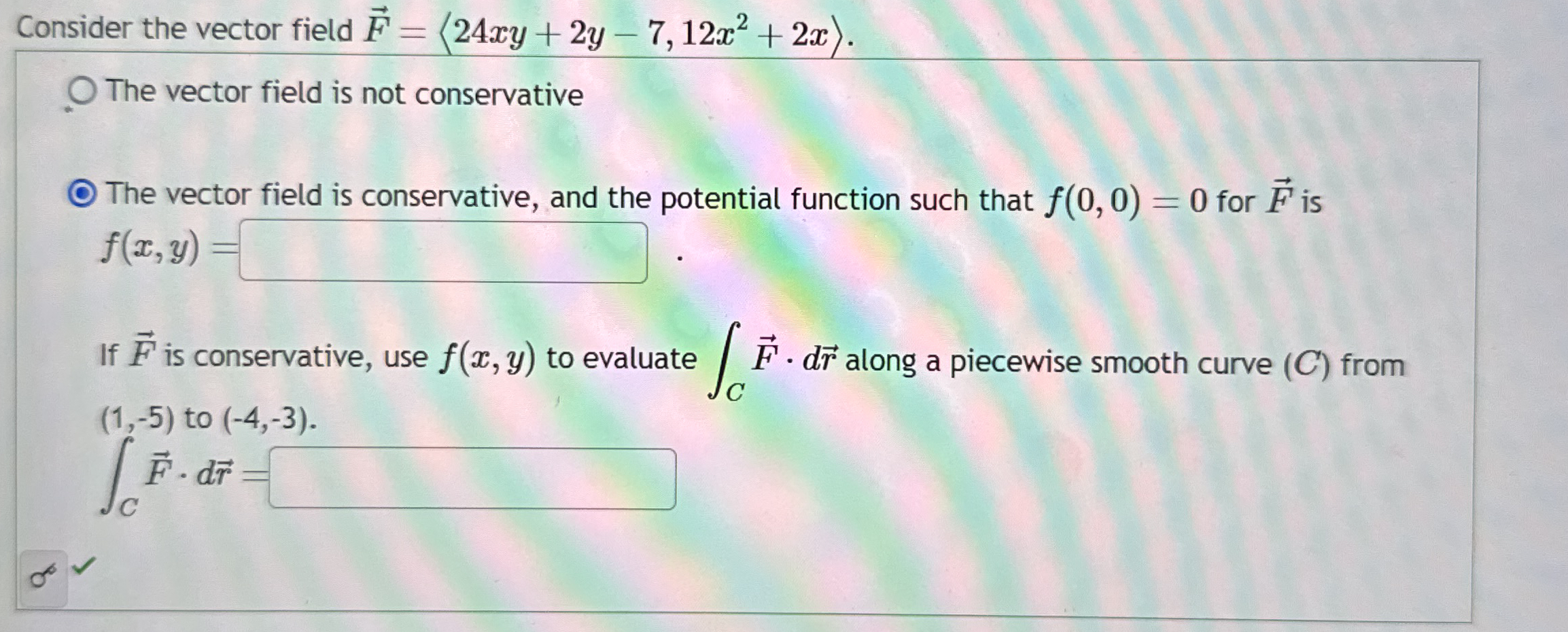 Consider the vector field vec ( F ) = ( : 2 4 x y