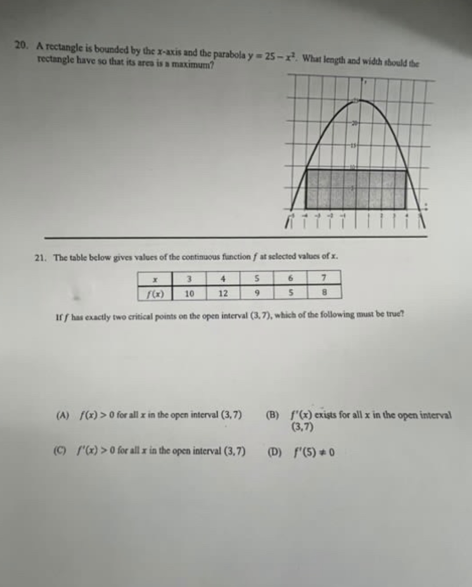 A rectangle is bounded by the x - axis and the