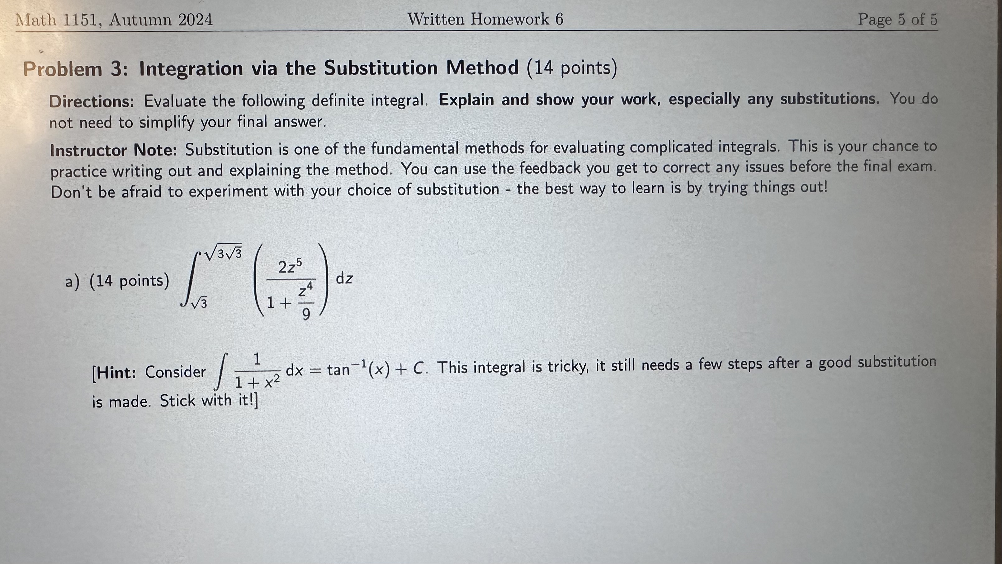 Math 1 1 5 1 , Autumn 2 0 2 4 Written Homework 6