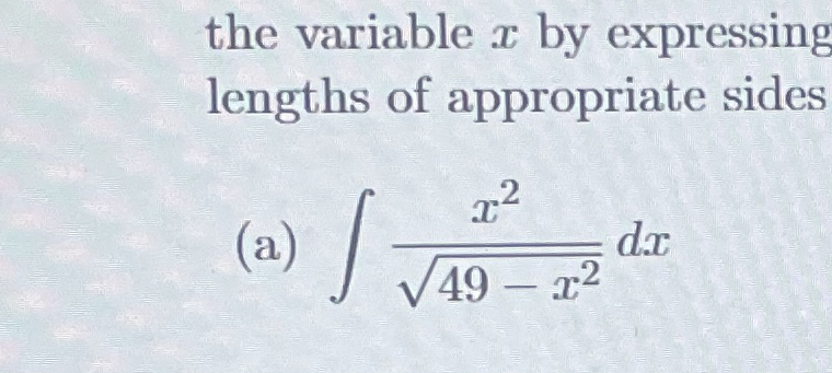 the variable x by expressing lengths of
