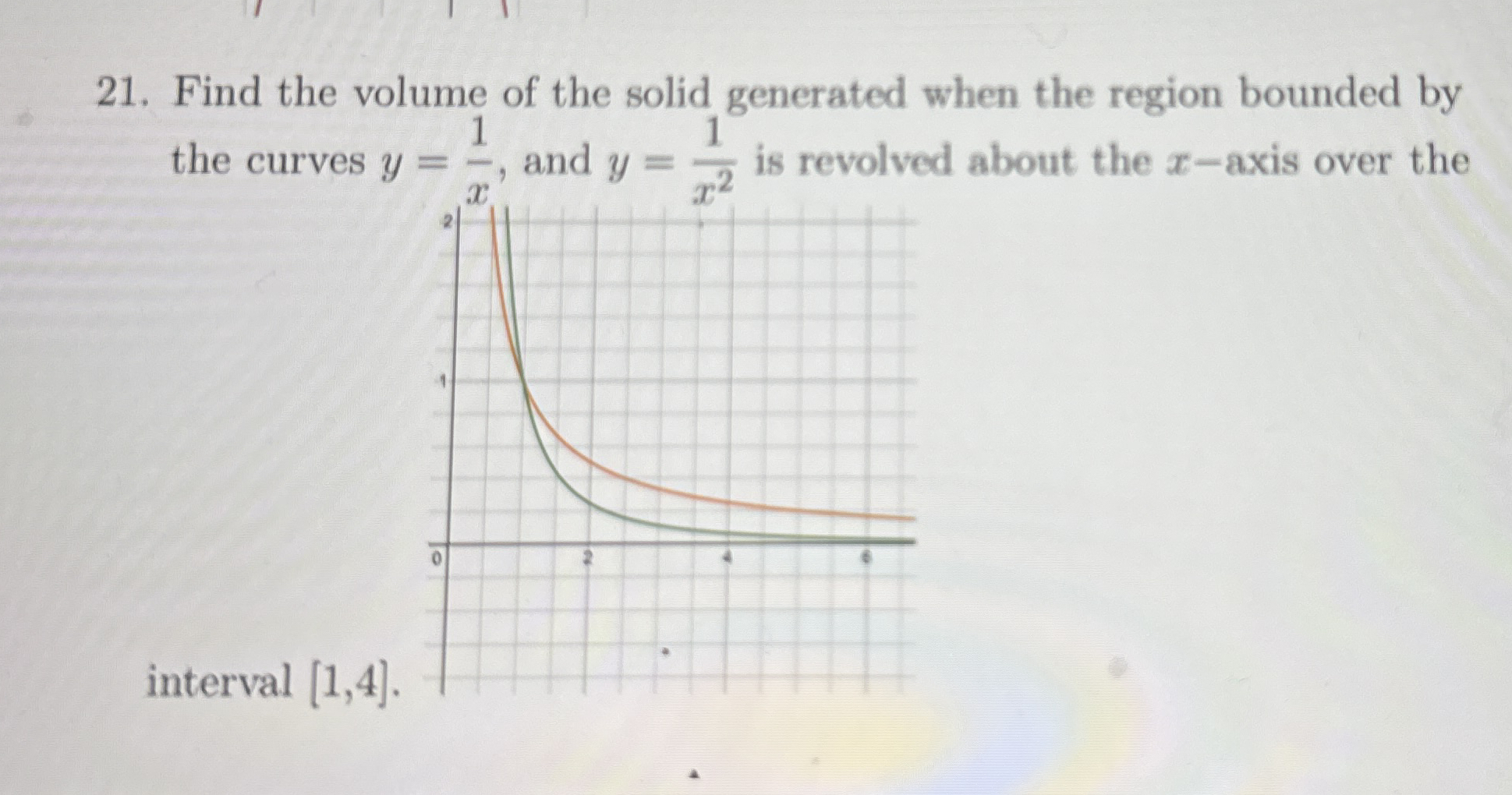 Find the volume of the solid generated when the