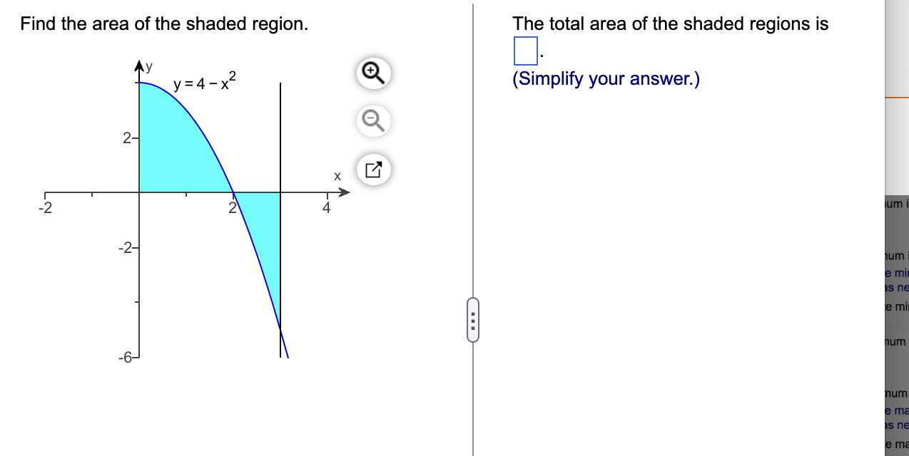 The total area of the shaded regions is (