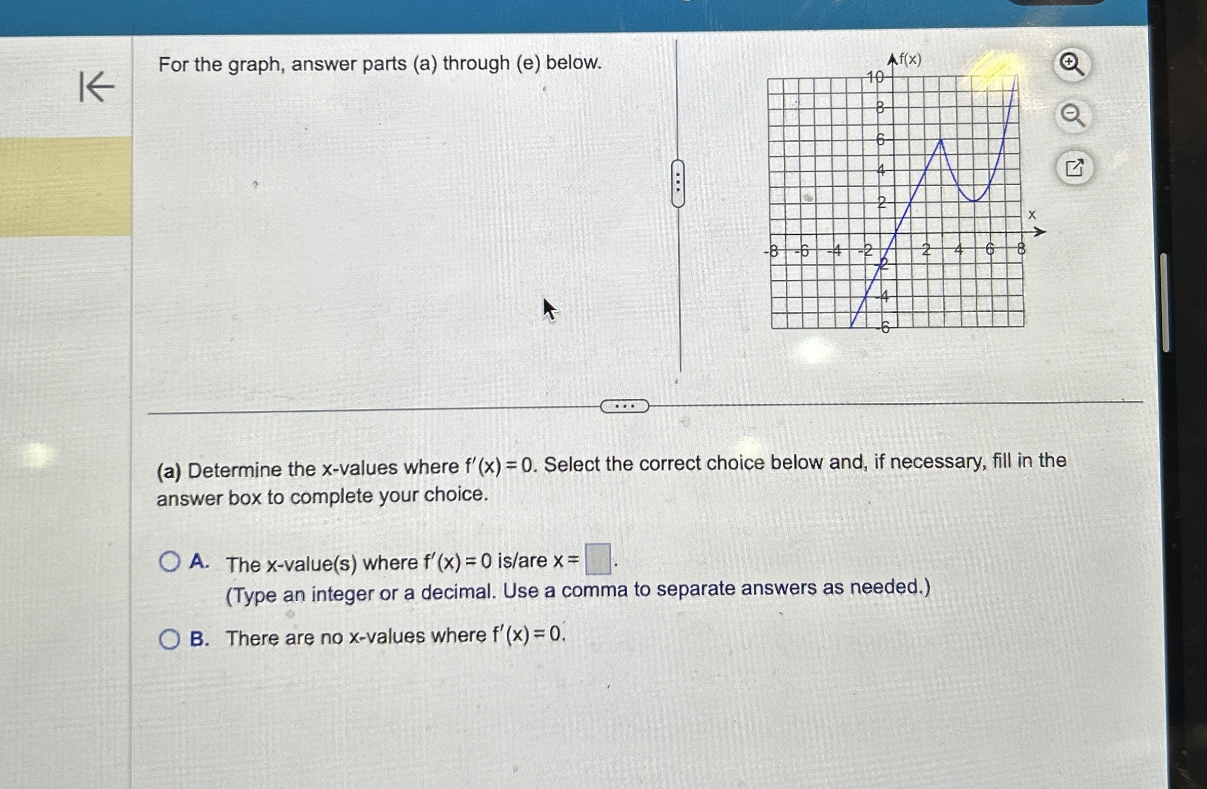 For the graph, answer parts ( a ) through ( e )