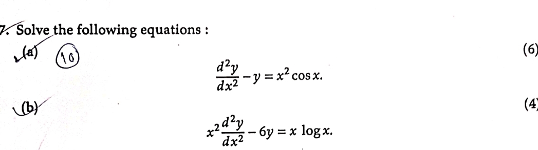 Solve the following equations: ( a ) ( 1 0 ) d 2