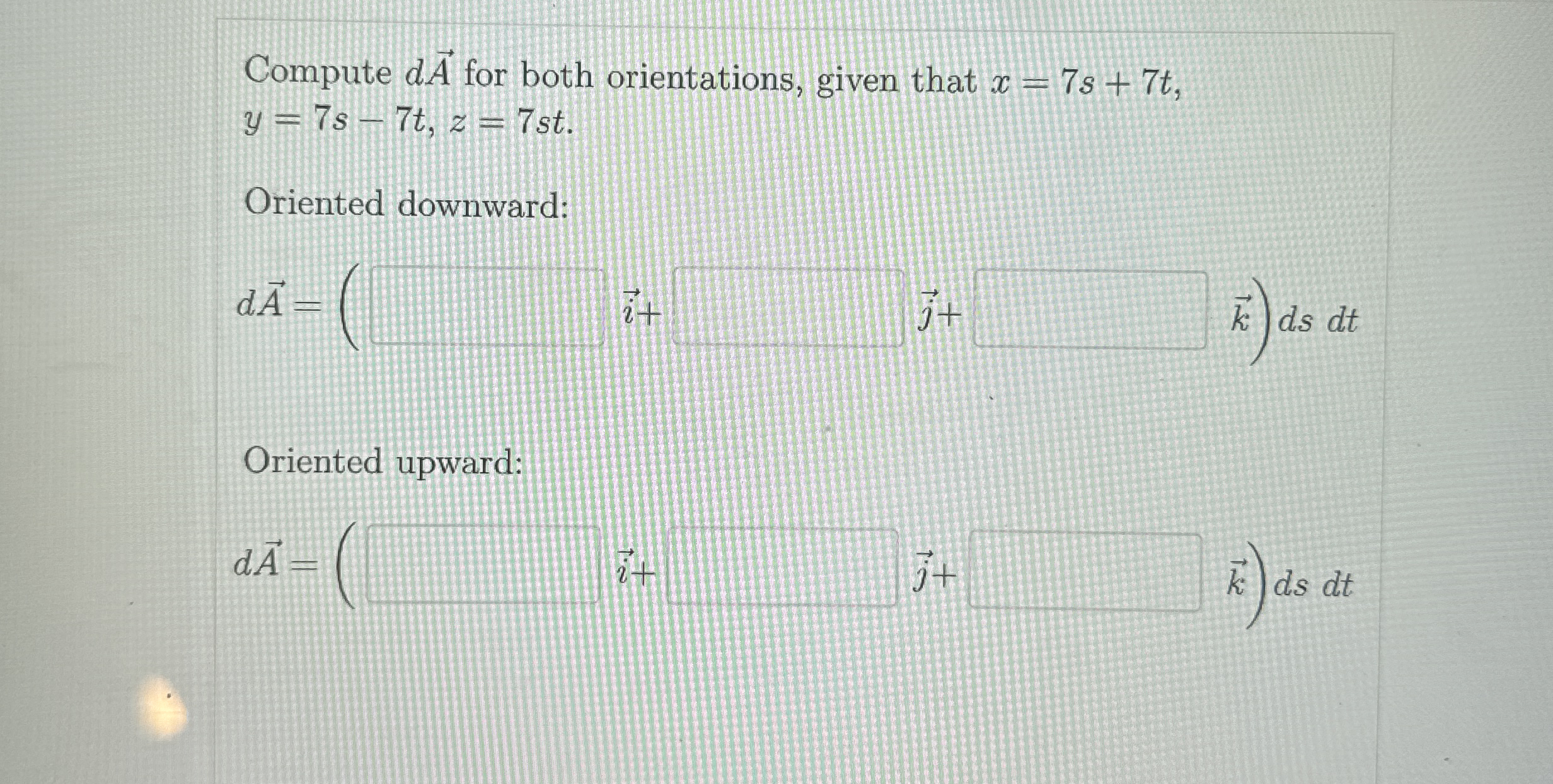 Compute dvec ( A ) for both orientations, given