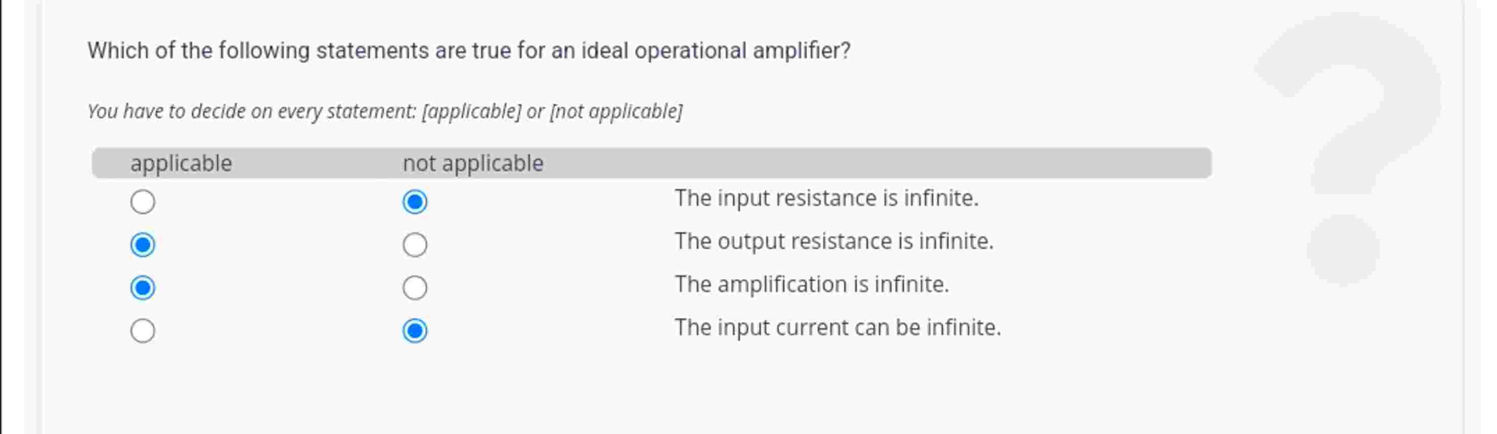 Which of the following statements are true for an