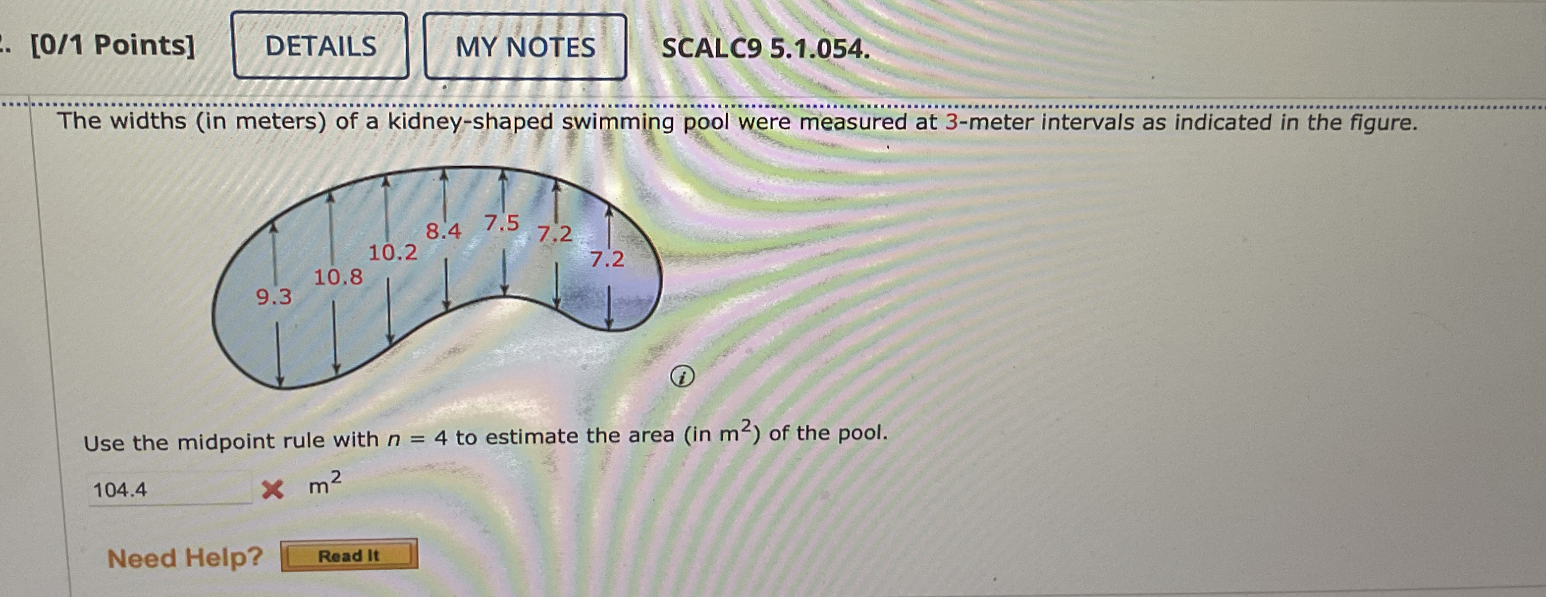 [ 0 / 1 Points ] SCALC 9 5 . 1 . 0 5 4 . The