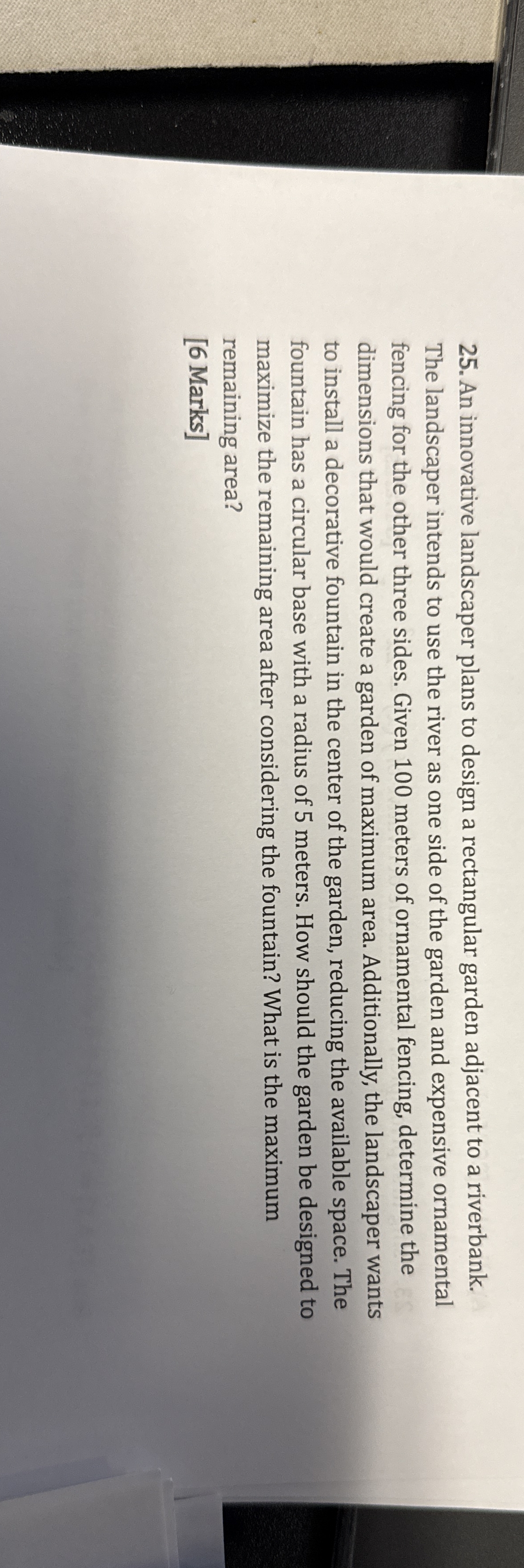 An innovative landscaper plans to design a