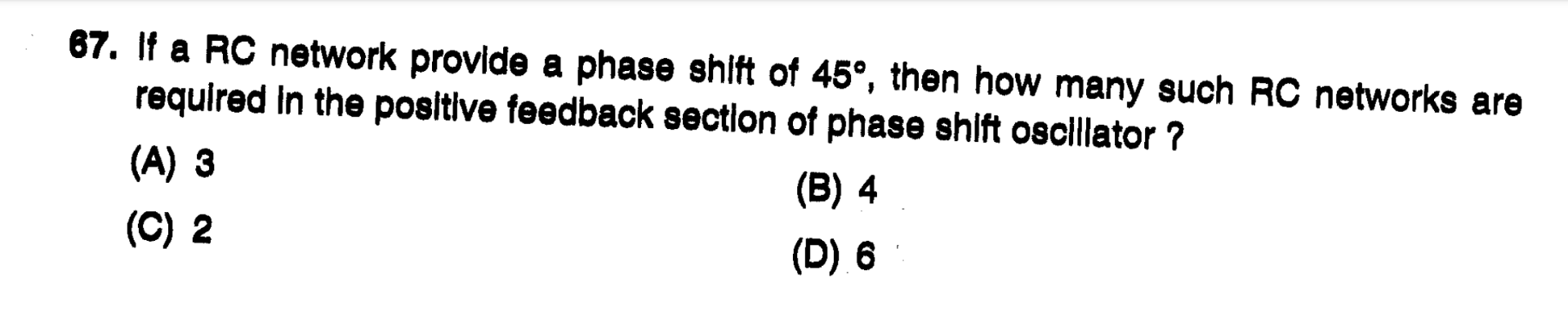If a RC network provide a phase shilt of 4 5 ,