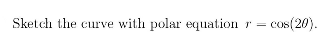 Sketch the curve with polar equation r = c o s (