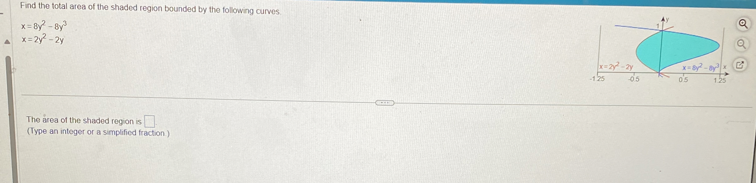 Find the total area of the shaded region bounded