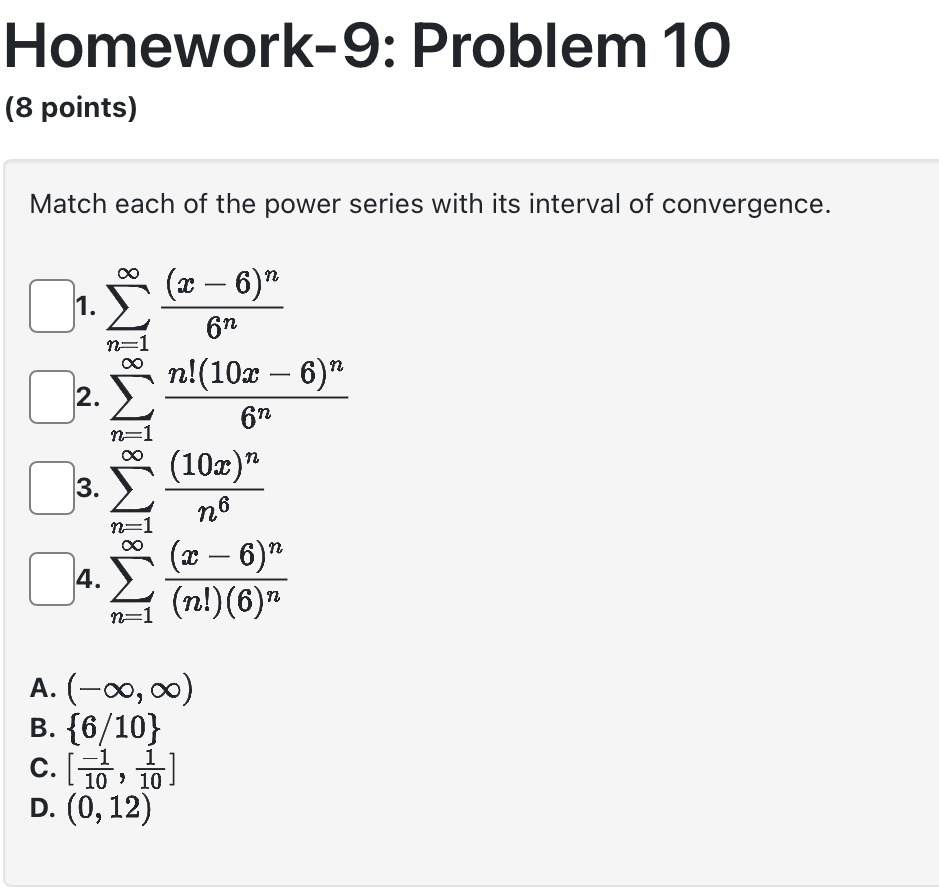 Homework - 9 : Problem 1 0 ( 8 points ) Match