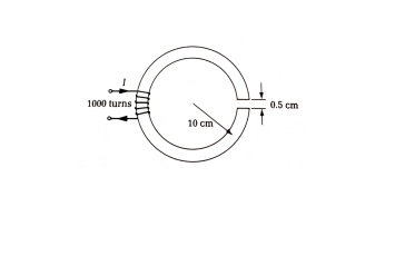 Consider the magnetic circuit shown in the Figure