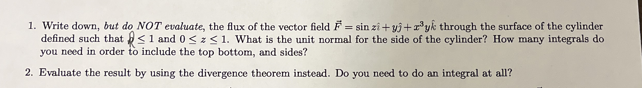 Write down, but do NOT evaluate, the flux of the