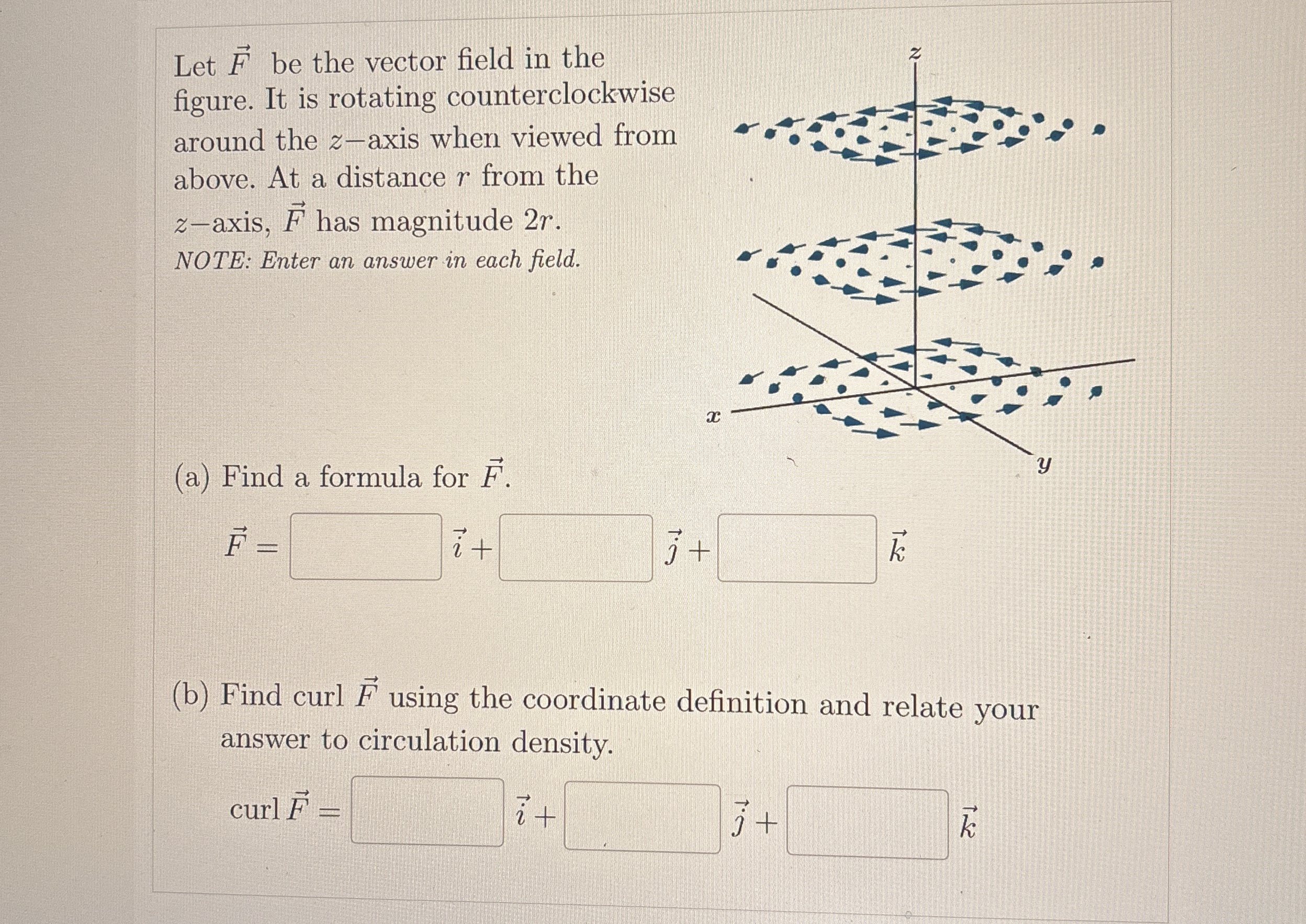 Let vec ( F ) be the vector field in the figure.