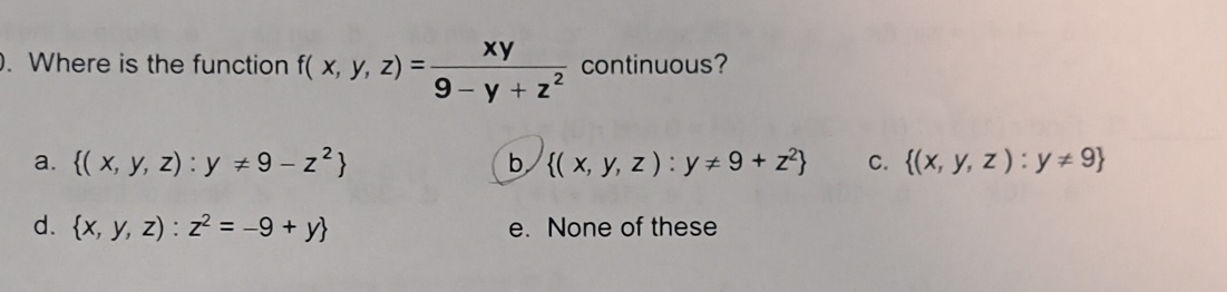 Where is the function f ( x , y , z ) = x y 9 - y