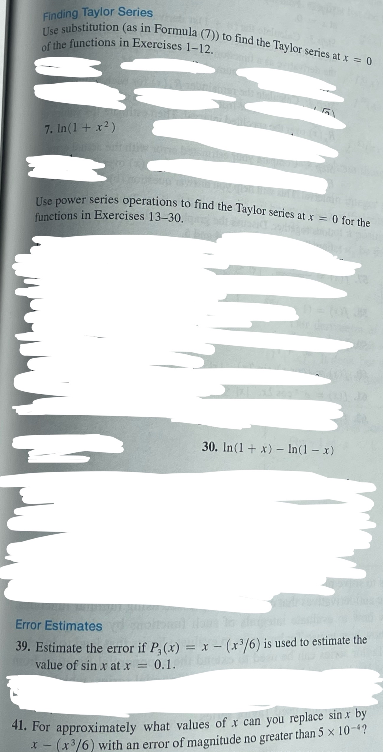 Finding Taylor Series Use substitution ( as in