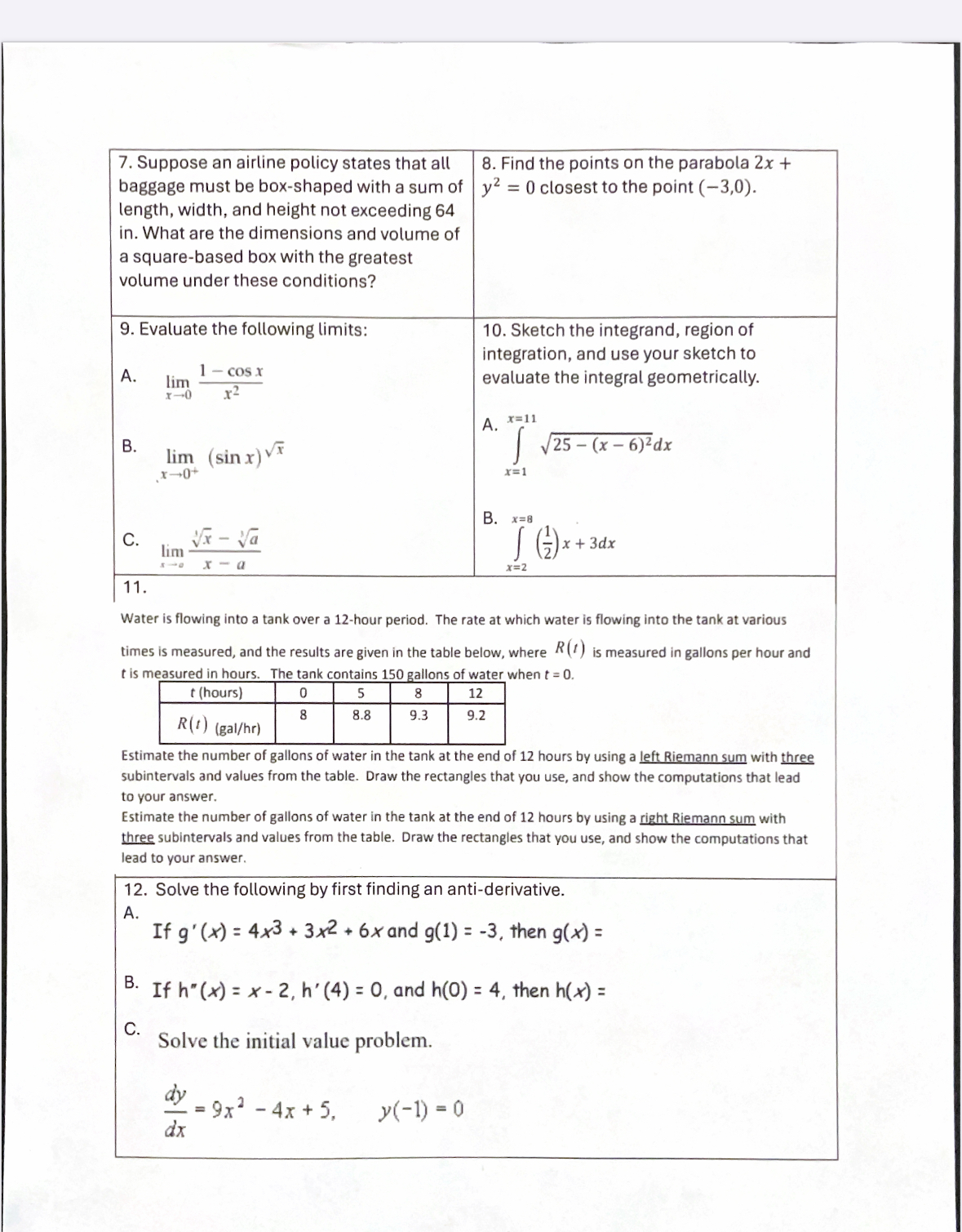 Solve the following by first finding an anti -