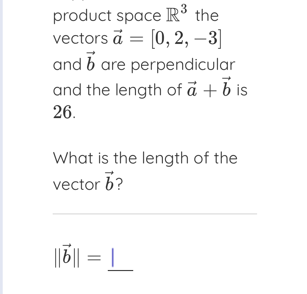 product space R 3 the vectors vec ( a ) = [ 0 , 2