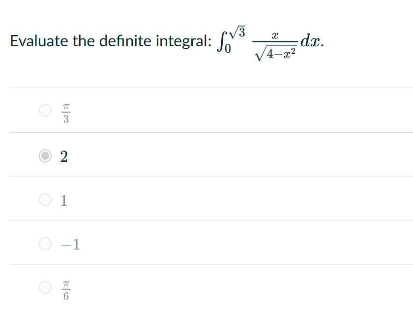 Evaluate the definite integral: \ int _ 0 ^ ( \