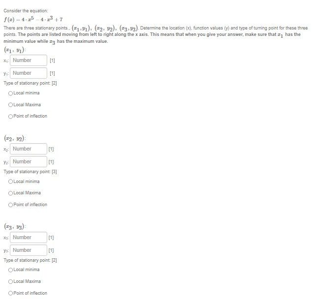 Consider the equation: f ( x ) = 4 * x 5 - 4 * x
