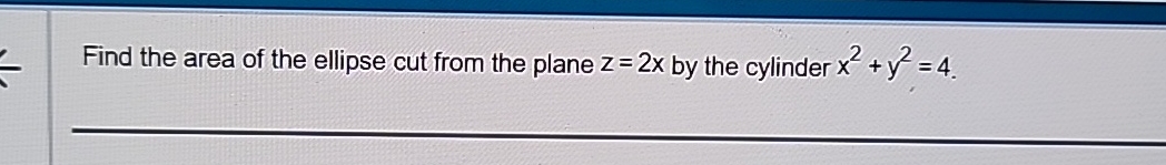 Find the area of the ellipse cut from the plane z
