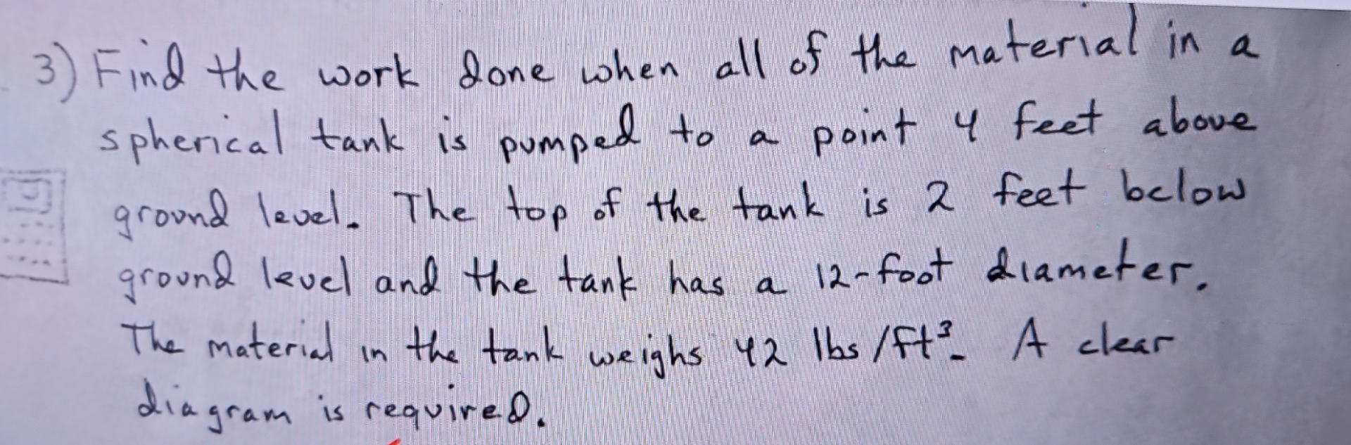 Find the work done when all of the material in a