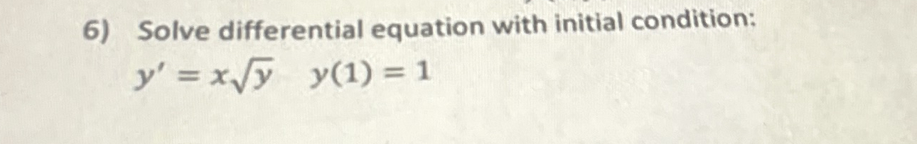 Solve differential equation with initial