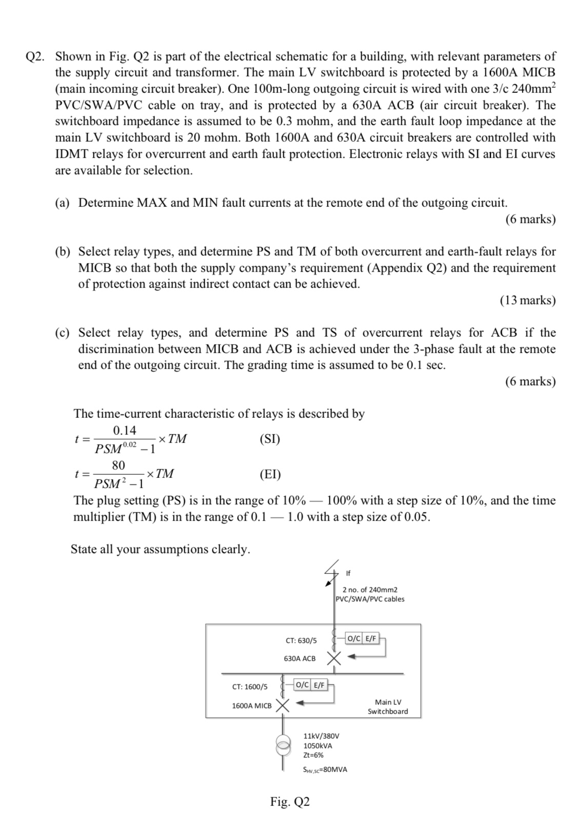 Q 2 . Shown in Fig. Q 2 is part of the electrical