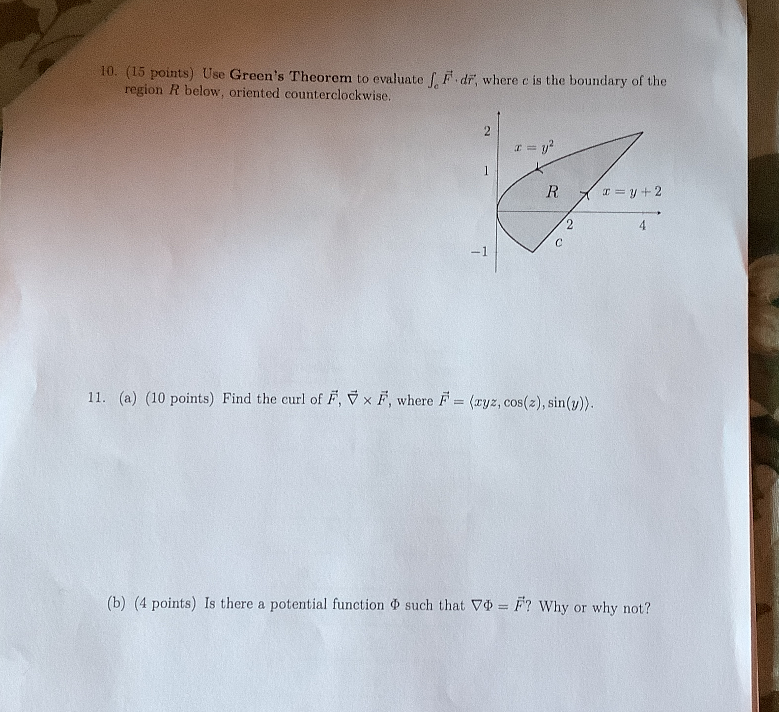 ( 1 5 points ) Use Green's Theorem to evaluate c