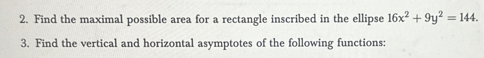 Find the maximal possible area for a rectangle